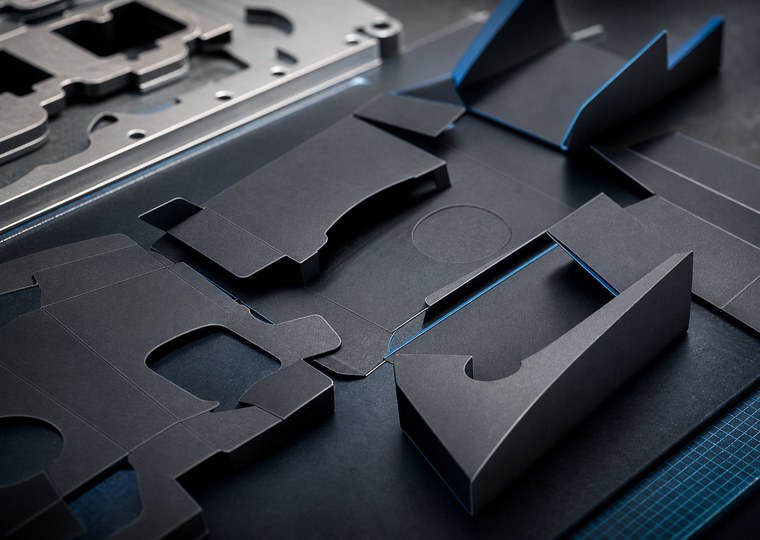 Fustellatura di packaging nero